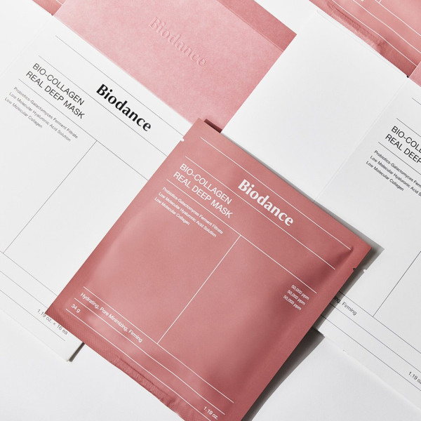 Гидрогелевая маска для лица с коллагеном Biodance Bio-Collagen Real Deep Mask 4 шт увлажняющая восстанавливающая стеклянная кожа