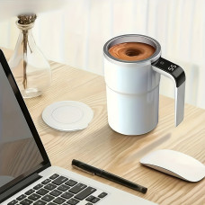 Кружка самопомешивающаяся JB-01 с LCD термометром и зарядкой Self Stirring Mug 380 мл чашка мешалка