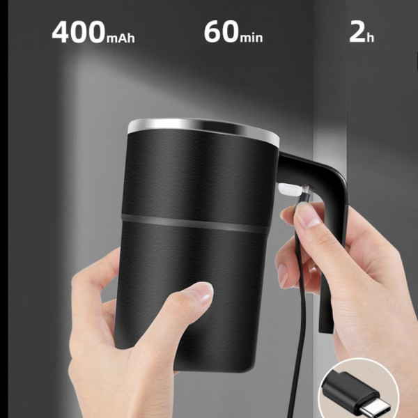Кружка самопомешивающаяся JB-01 с LCD термометром и зарядкой Self Stirring Mug 380 мл чашка мешалка