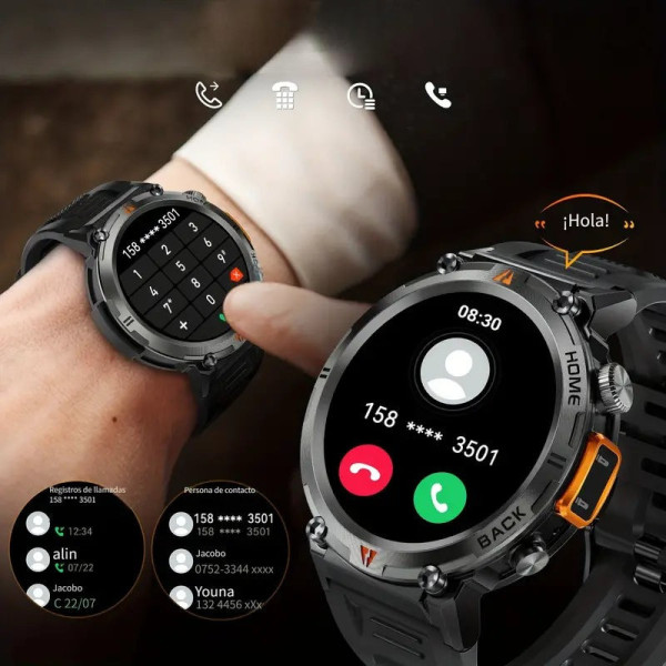 Смарт часы S100 мужского стиля LIGE ударопрочный outdoor smartwatch с фонариком, Bluetooth звонками, пульсометром