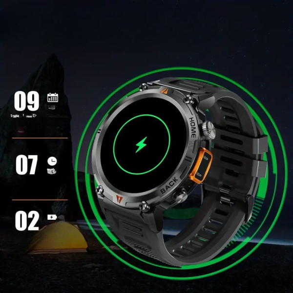 Смарт часы S100 мужского стиля LIGE ударопрочный outdoor smartwatch с фонариком, Bluetooth звонками, пульсометром