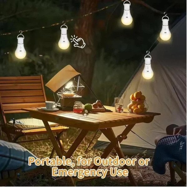 Лампа аккумуляторная E27 A65 , LED лампочка RGB, аварийная лампа с пультом, беспроводная лампа, лампа с аккумулятором и USB