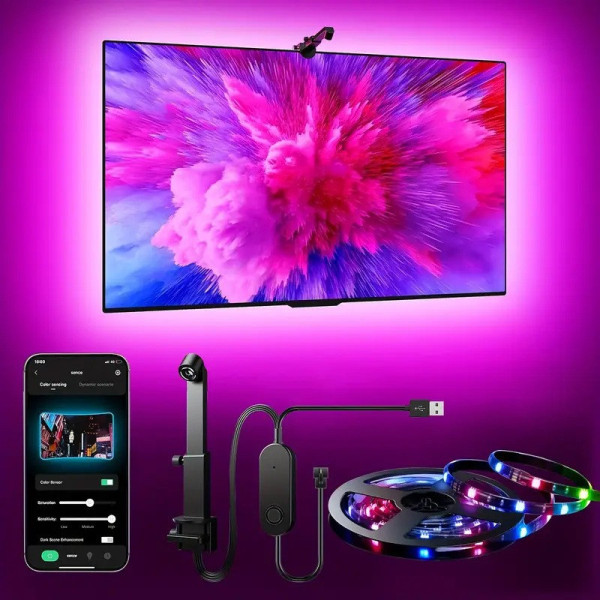 Умная LED подсветка для телевизора RGBIC 4.2 м, смарт подсветка TV, светодиодная лента для ТВ с синхронизацией экрана