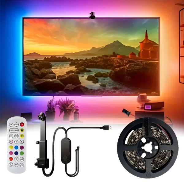 Умная LED подсветка для телевизора RGBIC 4.2 м, смарт подсветка TV, светодиодная лента для ТВ с синхронизацией экрана
