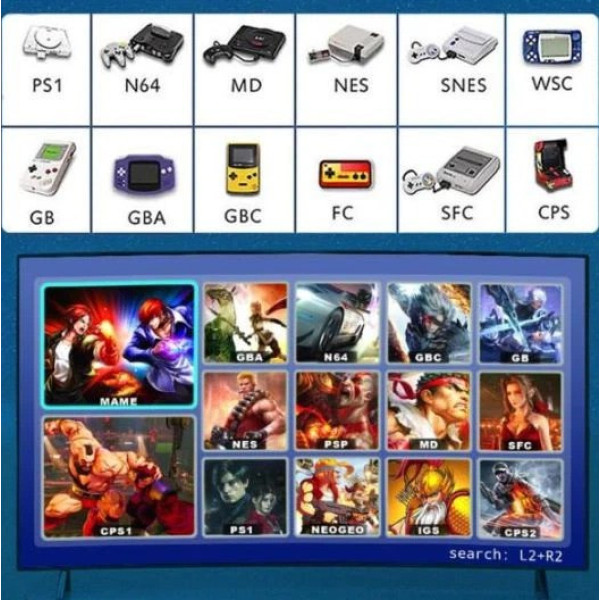 Игровая приставка X9 8K 64GB 30000 игр Android TV Game Stick, ретро консоль HDMI с 2 беспроводными джойстиками