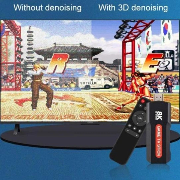Игровая приставка X9 8K 64GB 30000 игр Android TV Game Stick, ретро консоль HDMI с 2 беспроводными джойстиками