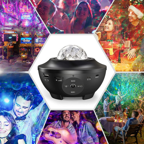 Ночник проектор звездного неба AND 991, galaxy projector, LED светильник с эффектом космоса и океана, ночник с Bluetooth колонкой