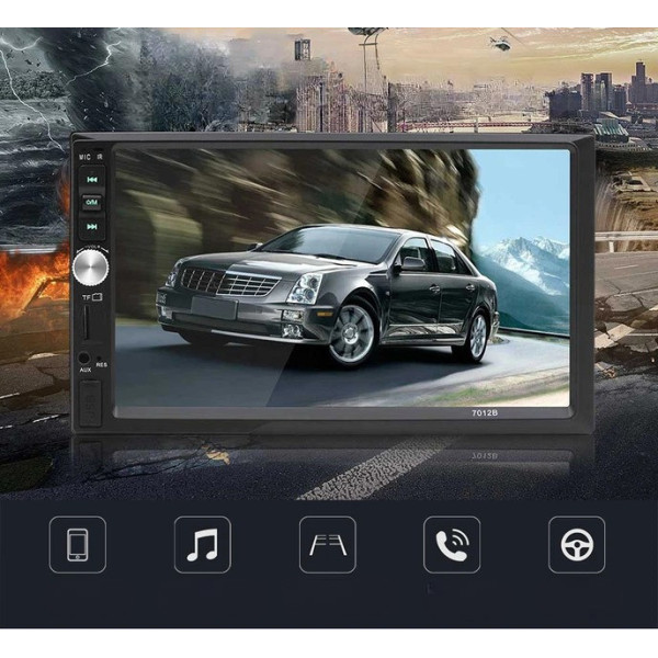 Автомагнитола 2DIN 7" CAR MP5 PLAYER 7012B, мультимедийная магнитола с сенсорным экраном, Bluetooth, USB, AUX, FM, видеоплеер