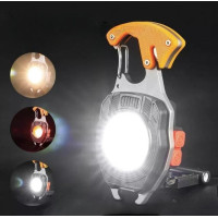 Мини фонарик брелок W5147, портативный LED фонарь с карабином и магнитом, карманный светодиодный фонарик мультитул
