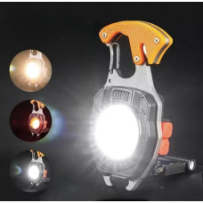 Мини фонарик брелок W5147, портативный LED фонарь с карабином и магнитом, карманный светодиодный фонарик мультитул