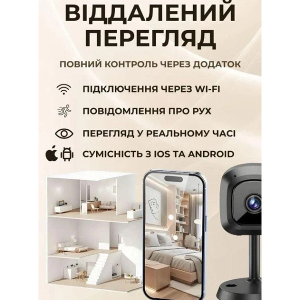 Мини камера Wi-Fi AM100 AND 672, 5 Мп беспроводная камера видеонаблюдения, аккумуляторная мини IP камера, компактная камера