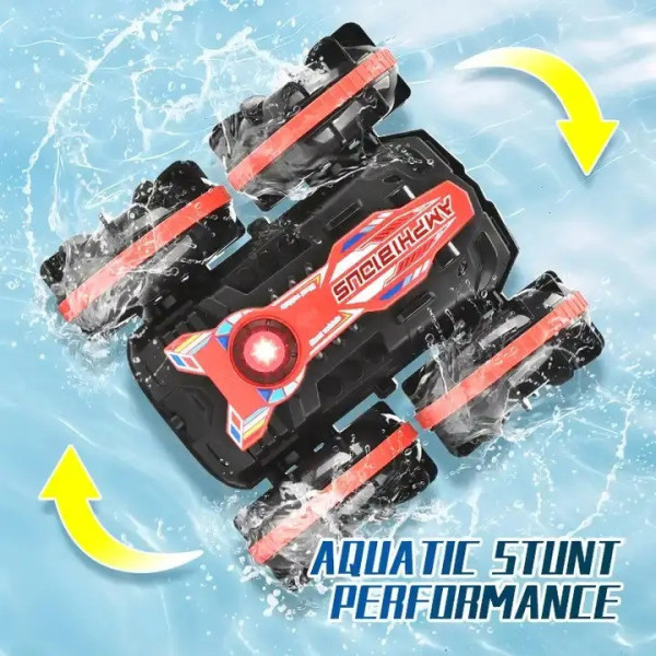 Машинка перевертыш амфибия Stunt Car AND 7722, полноприводной радиоуправляемый автомобиль, трюковая машинка на пульте