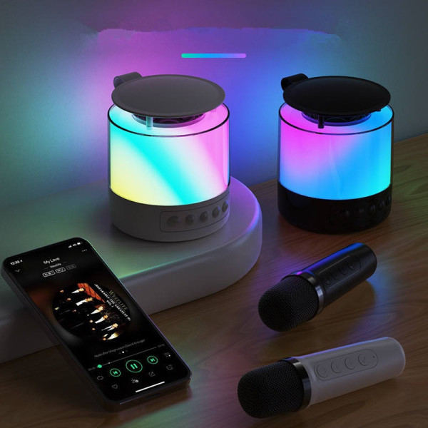 Портативная Bluetooth колонка, беспроводная акустика с микрофоном, колонка для караоке, мини колонка с подсветкой RGB, speaker K19