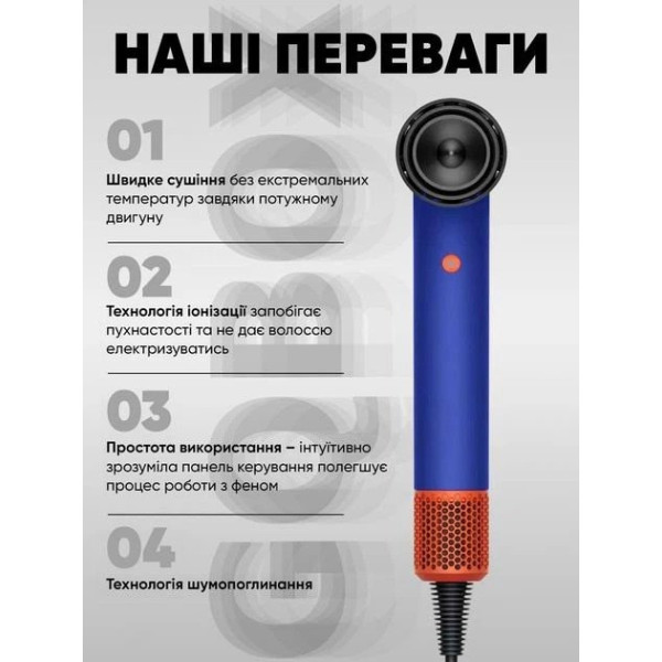 Фен для волос Beheart Hair Dryer X11 PRO 6 насадок, профессиональный стайлер для сушки и укладки, мультифункциональный фен