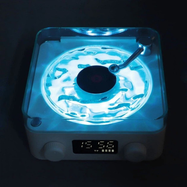 Ночник Vinyl Waves Player ретро-проигрыватель, ночник с эффектом морских волн, LED ночная лампа с Bluetooth колонкой, ретро ночник