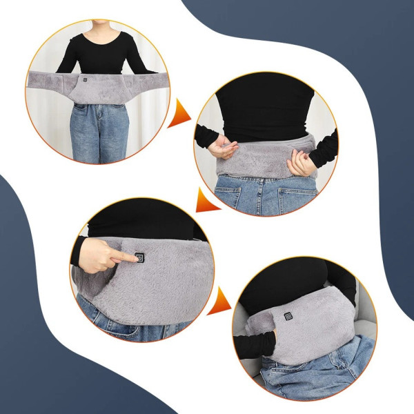 Грелка для талии и рук Warm Stomach USB, электрический нагревательный пояс с графеновым подогревом 3 режима температуры, пояс-грел