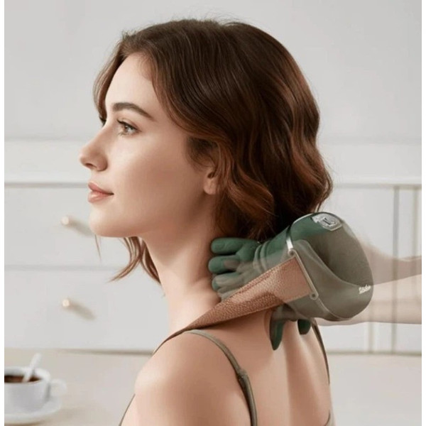 Электрический массажер для шеи и плеч Shoulders & Neck, беспроводной шиацу массажер с инфракрасным прогревом, массажер для спины