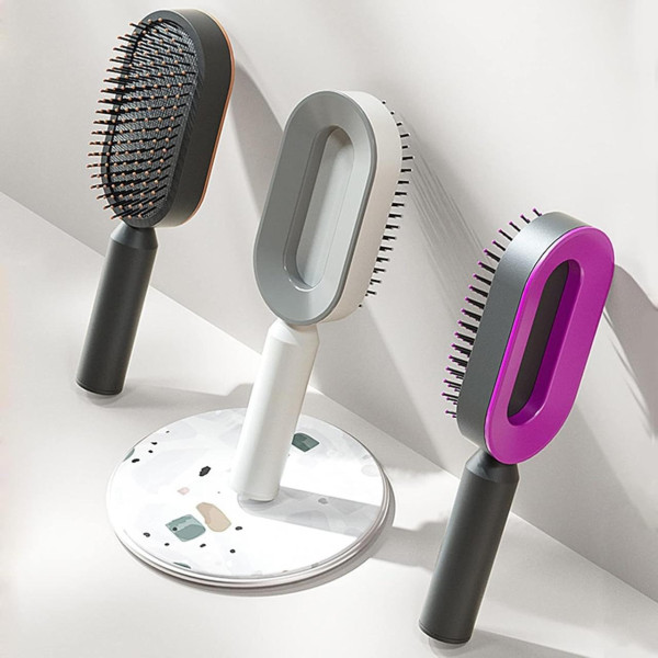 Массажная 3D щетка для волос Central Hollow Cushion Comb, расческа с кнопкой очищения, щетка для массажа кожи головы