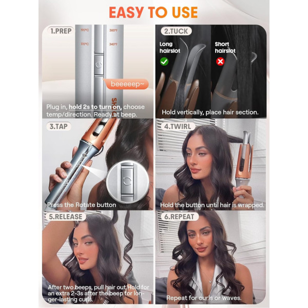 Автоматическая плойка для волос Sheglam Hair Curler Bella, автоматическая плойка для локонов, стайлер для завивки волос