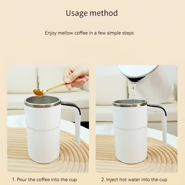 Кружка с автоперемешиванием, автоматическая магнитная чашка, self stirring mug USB, термокружка для кофе и напитков 380 мл
