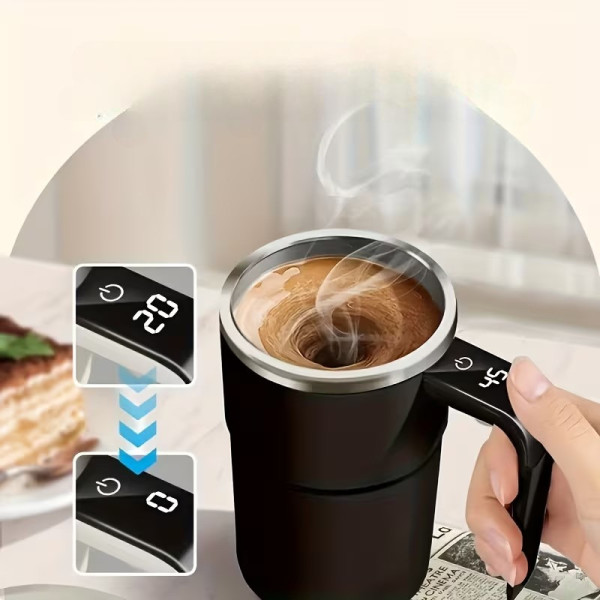 Кружка с автоперемешиванием, автоматическая магнитная чашка, self stirring mug USB, термокружка для кофе и напитков 380 мл