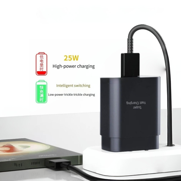 Зарядное устройство USB-C 25W PD 2в1 с кабелем Type-C to Type-C, адаптер быстрой зарядки, блок питания PD 3.0 Fast Charge