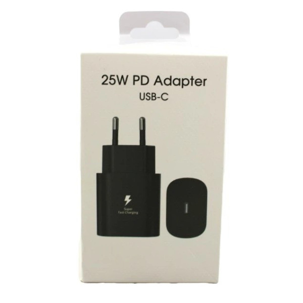Зарядное устройство USB-C 25W PD, сетевой адаптер Type-C, блок быстрой зарядки для смартфона и планшета PD Adapter 9173 черный