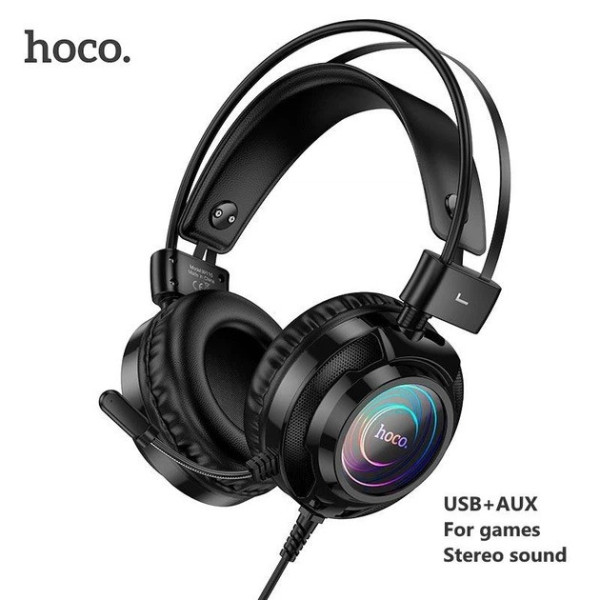 Наушники Hoco W110 Resource накладные, проводные, стерео, USB + 3,5 мм, комфортные, черные