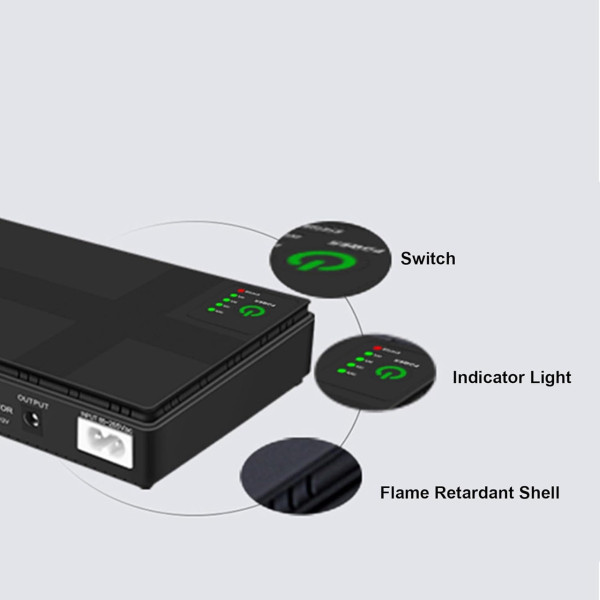 Источник бесперебойного питания UPS 10400 mAh 36W для роутера и сетевого оборудования, черный