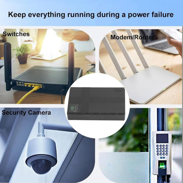 Источник бесперебойного питания UPS 10400 mAh 36W для роутера и сетевого оборудования, черный