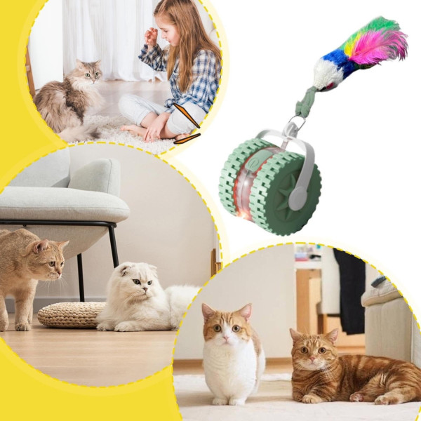 Интерактивная игрушка для котов с лазером и автокаткой Interactive Pet Ball, USB, с датчиками движения, автоматическая игрушка для