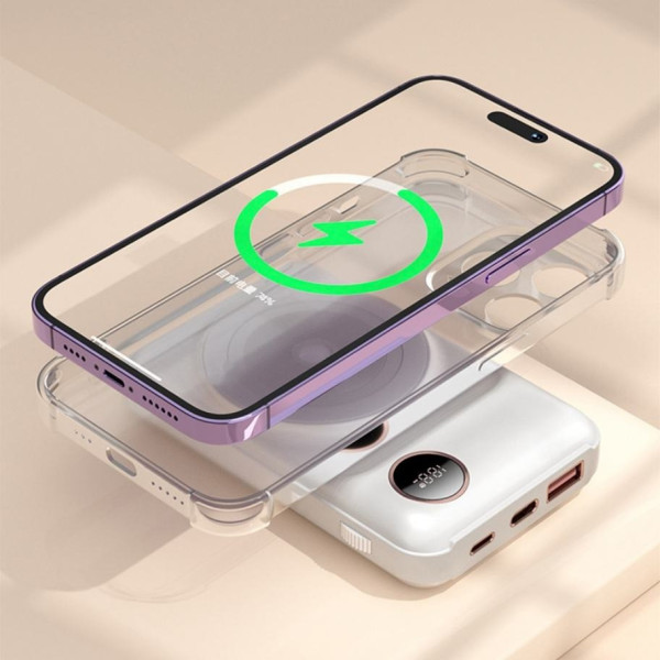 Повербанк REMAX RPP-527 10000 mAh с беспроводной зарядкой MagSafe, встроенными кабелями Type-C/Lightning, быстрая зарядка PD/QC