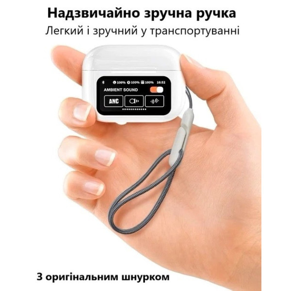 Беспроводные наушники ANC ENC с сенсорным кейсом и цветным дисплеем, TWS Bluetooth наушники с шумоподавлением, игровые стерео