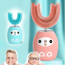 Детская электрическая зубная щетка U-shaped Electric Toothbrush, ультразвуковая силиконовая щетка-капа для детей, U-образная аккум