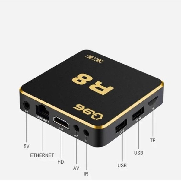 Смарт ТВ приставка Q96 R8 8/64 Android 12, Wi-Fi 6, 4K Ultra HD, Allwinner H618, Bluetooth 5.0, IPTV медиаплеер для телевизора