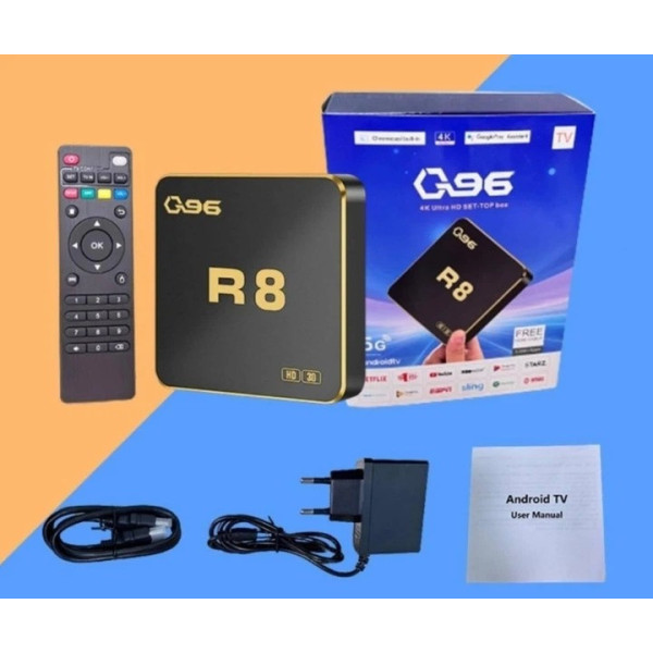 Смарт ТВ приставка Q96 R8 8/64 Android 12, Wi-Fi 6, 4K Ultra HD, Allwinner H618, Bluetooth 5.0, IPTV медиаплеер для телевизора