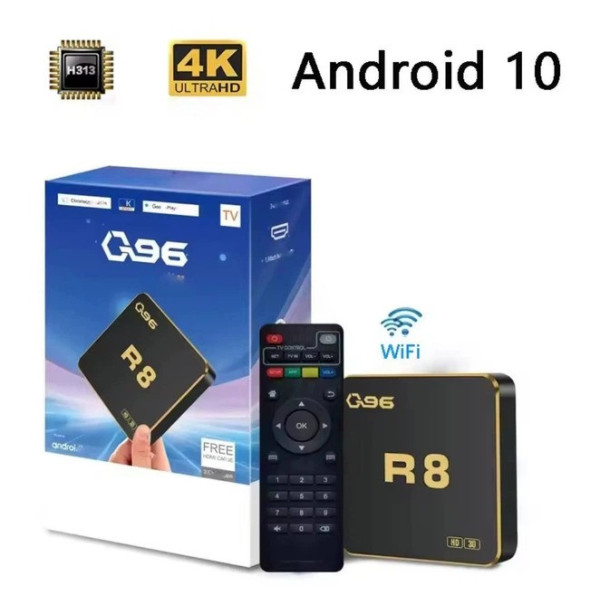 Смарт ТВ приставка Q96 R8 8/64 Android 12, Wi-Fi 6, 4K Ultra HD, Allwinner H618, Bluetooth 5.0, IPTV медиаплеер для телевизора