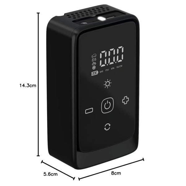 Портативный автокомпрессор M-903A аккумуляторный насос для колес 150 PSI power bank 6000 mAh LED фонарь компрессор для авто