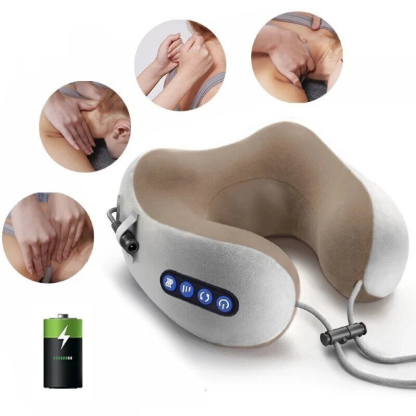 Массажная подушка для шеи U-shaped massage pillow массажер для шеи и плеч ортопедическая подушка с эффектом памяти
