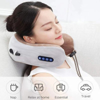 Массажная подушка для шеи U-shaped massage pillow массажер для шеи и плеч ортопедическая подушка с эффектом памяти