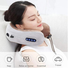 Массажная подушка для шеи U-shaped massage pillow массажер для шеи и плеч ортопедическая подушка с эффектом памяти