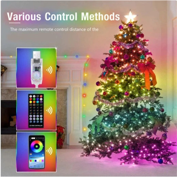 Светодиодная гирлянда 5 м Bluetooth RGB LED лента управления с телефона USB Dreamcolor уличная гирлянда для дома сада