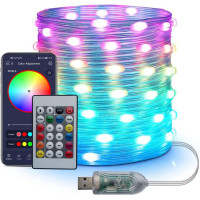Светодиодная гирлянда 5 м Bluetooth RGB LED лента управления с телефона USB Dreamcolor уличная гирлянда для дома сада