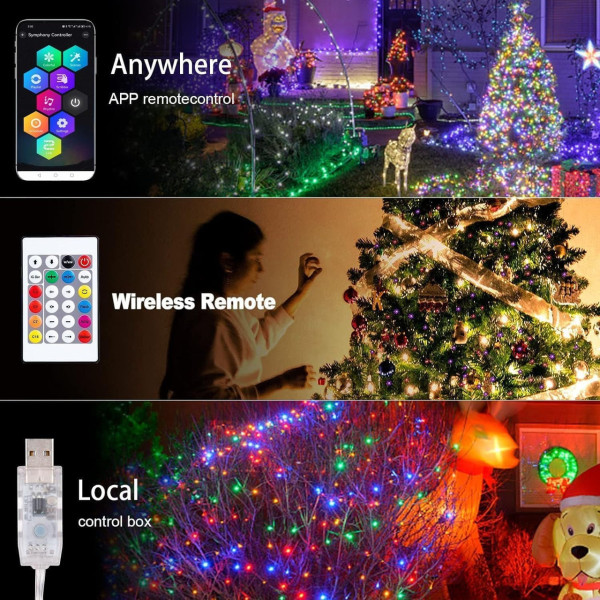 Светодиодная гирлянда 5 м Bluetooth RGB LED лента управления с телефона USB Dreamcolor уличная гирлянда для дома сада