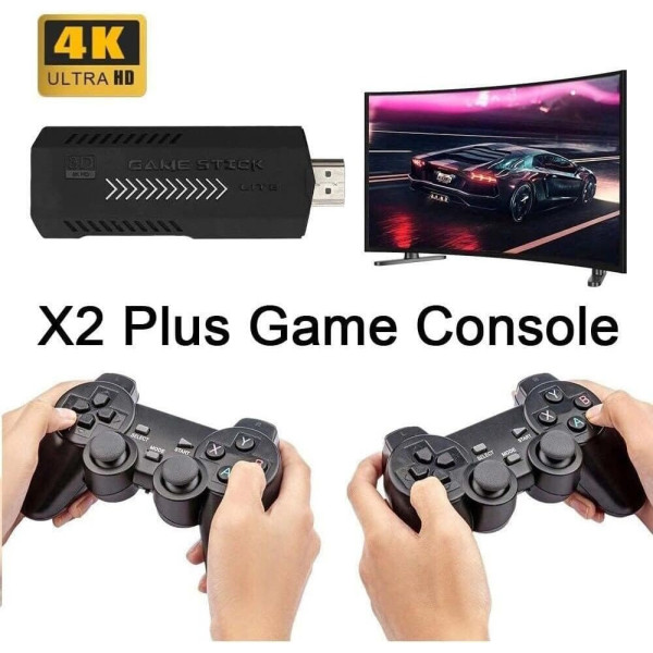 Игровая приставка X2 Plus, геймстик-контроль X2 Plus, портативная игровая приставка 64GB, приставка для ТВ и монитора
