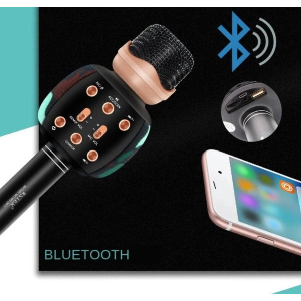 Беспроводной караоке-микрофон Wster WS-2911 с колонкой и изменением голоса Bluetooth микрофон для караоке