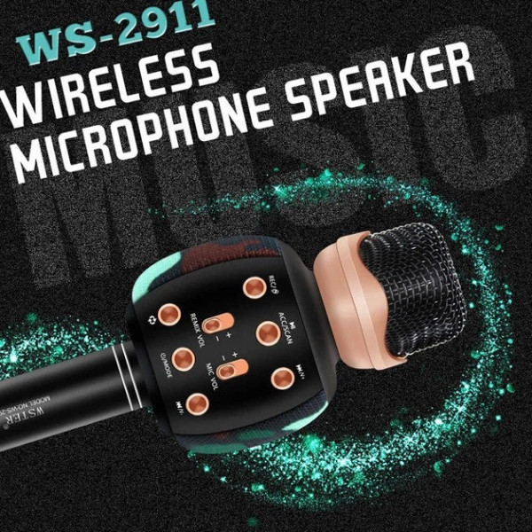 Беспроводной караоке-микрофон Wster WS-2911 с колонкой и изменением голоса Bluetooth микрофон для караоке