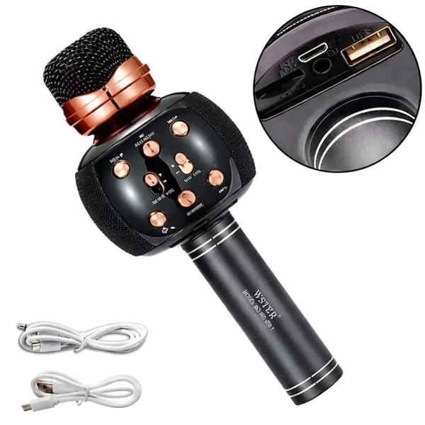 Беспроводной караоке-микрофон Wster WS-2911 с колонкой и изменением голоса Bluetooth микрофон для караоке