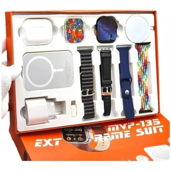 Набор Megabox Watch MVP-135 Ultra 2 / смарт часы с 4 ремешками, беспроводные наушники, Power Bank MagSafe