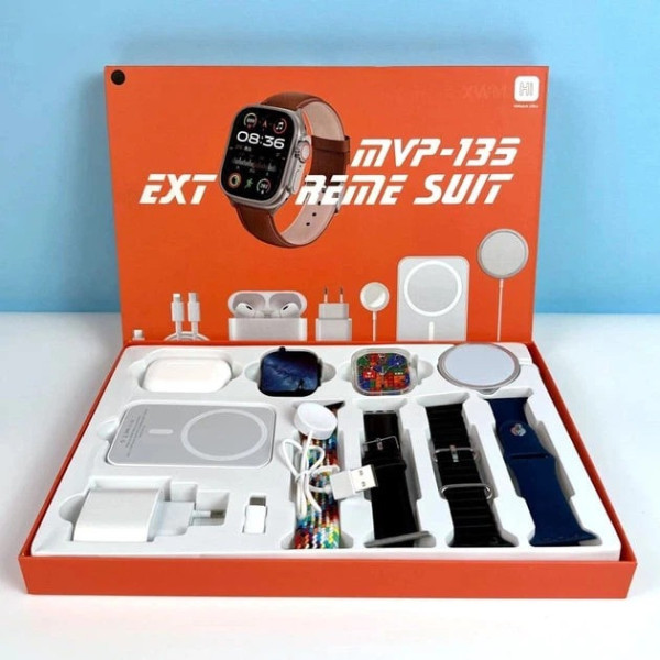 Набор Megabox Watch MVP-135 Ultra 2 / смарт часы с 4 ремешками, беспроводные наушники, Power Bank MagSafe